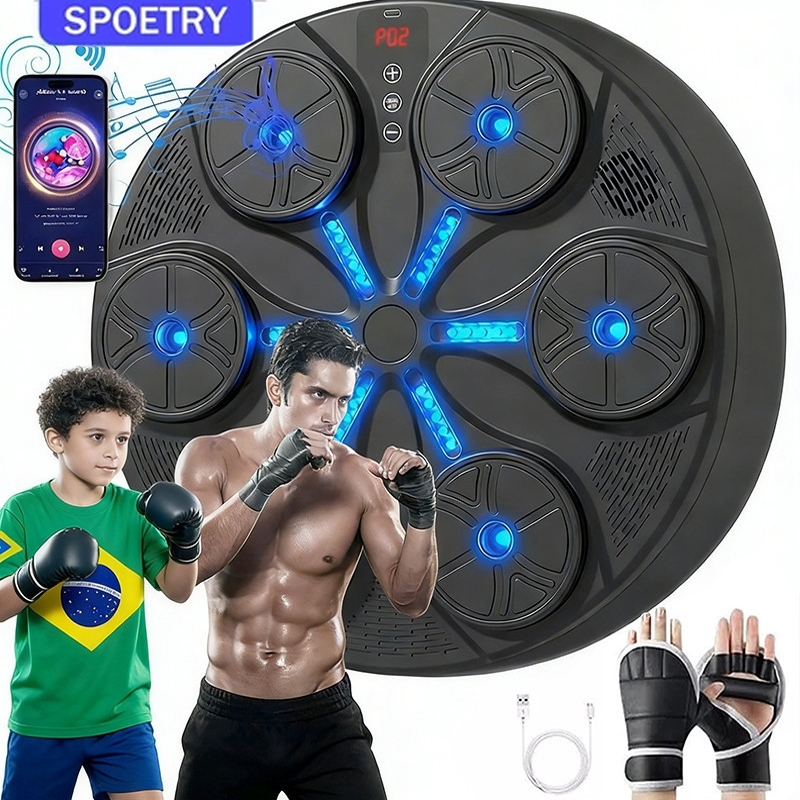 SPOETRY Alvo de boxe com música Bluetooth treino infantil interação pai-filho presente para meninos