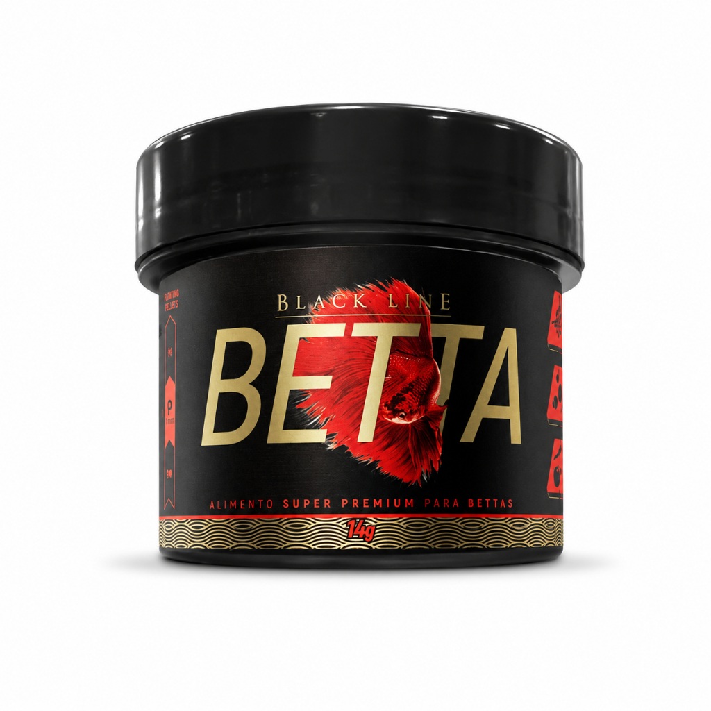 Ração Betta Black Line Poytara 14g Super Premium Vitaminas Alimento E Nutrição Completa Para Peixes.
