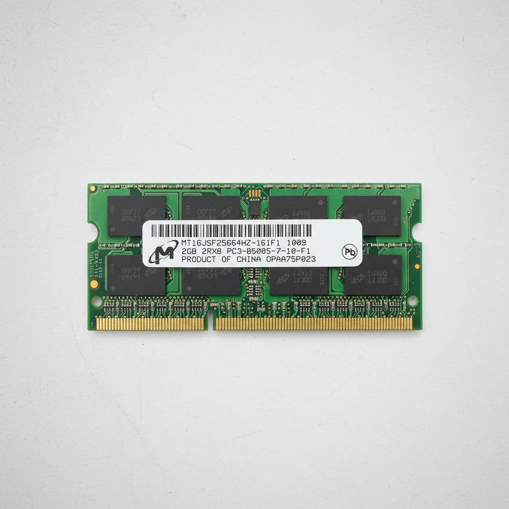 Memória RAM Original Micron Technology 2 GB DDR3 PC3-8500S 1066MHz MT16JSF25664HZ-1G1F1 p/ Notebook Laptop All-In-One PC