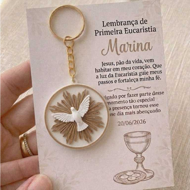 Kit Chaveiro Personalizado Batizado I Primeira Eucaristia I Crisma I Lembrancinha Religiosa