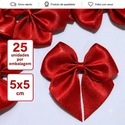 Laço Lacinho de Cetim Nº5 5x5 cm - 25 Unidades - Decorações doces, bolas e esferas acrílicas, caixa milk, personalizados