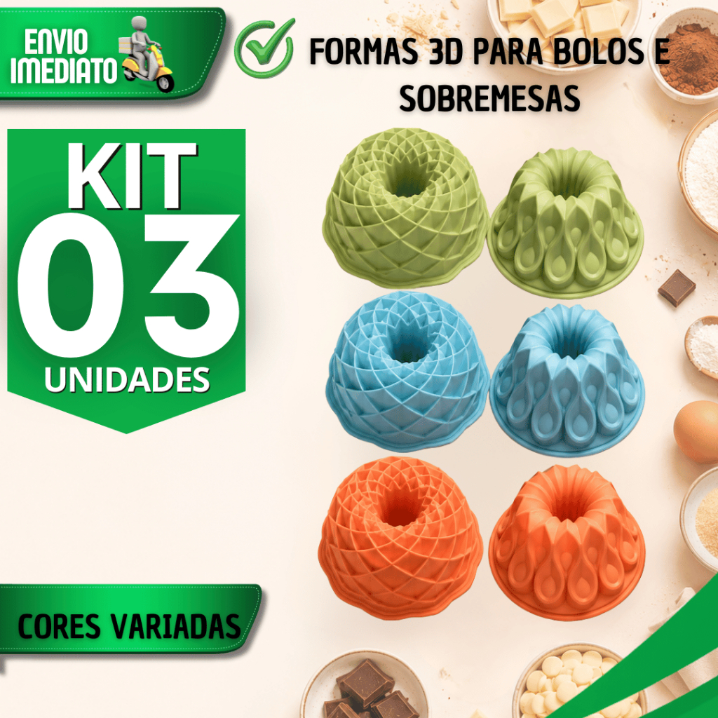 Formas de Silicone 3D Bolo Pudim Gelatina Forno Resistente Antiaderente Não Usa Óleo Não Gruda