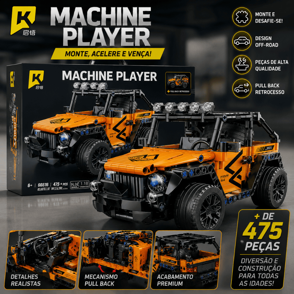 Carro Off-Road Montar Blocos Estilo Jeep 4x4 475 Peças Brinquedo Educativo Presente Criança Robô Infantil