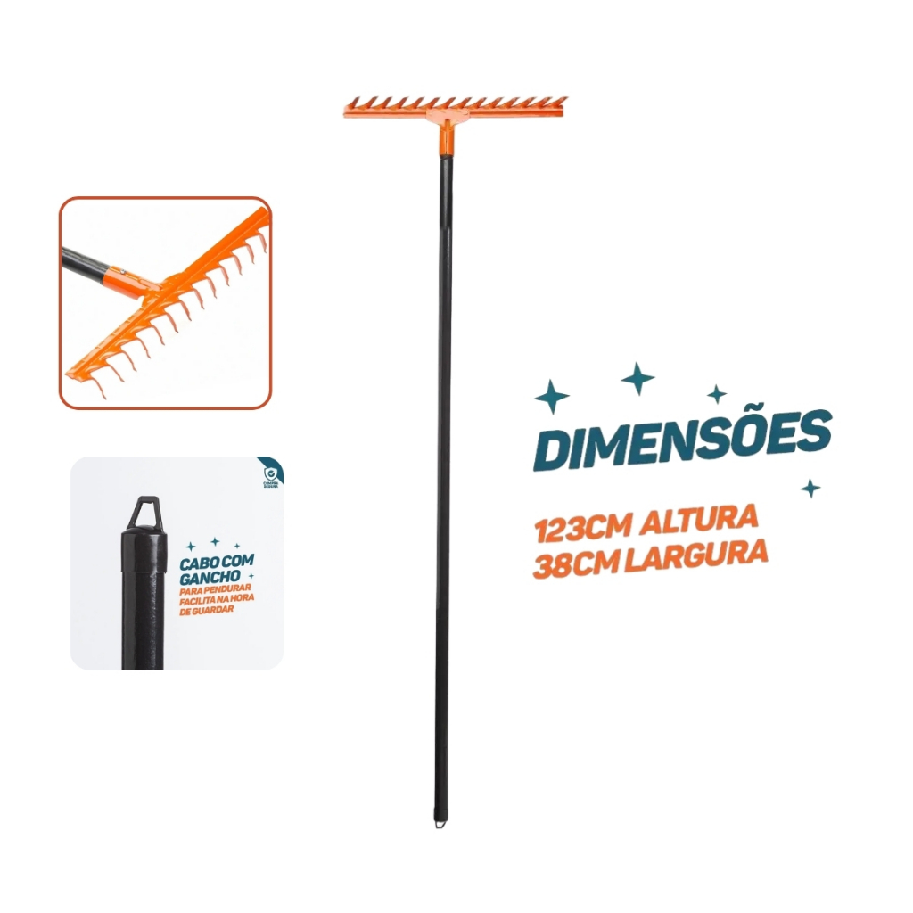 Ancinho Rastelo 12 14 e 16 Dentes Famastil