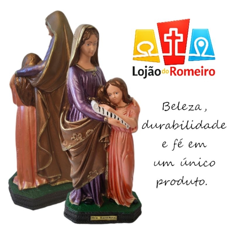 Imagem de Santa Ana Sant'Ana inquebrável de borracha.PODE MOLHAR
