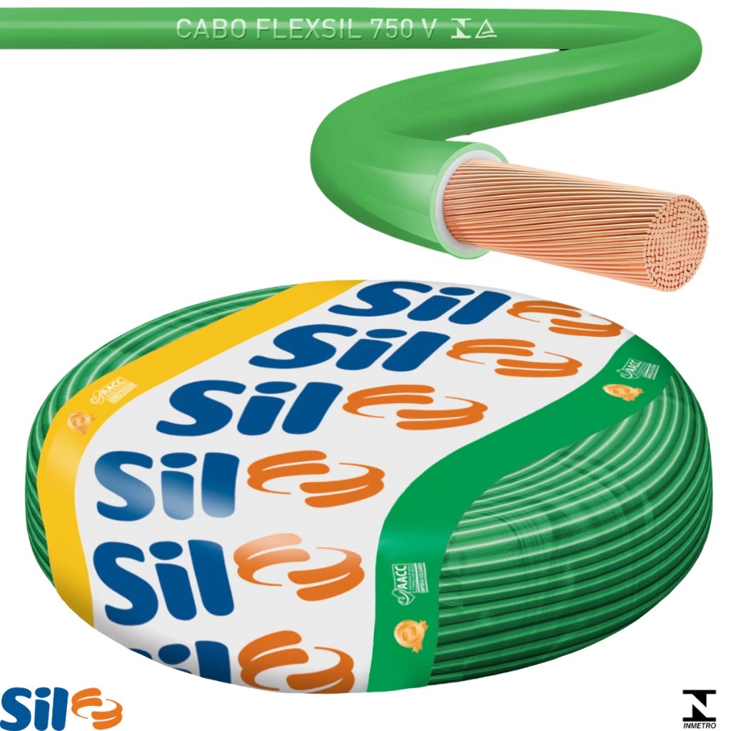Fio Cabo Flexivel 16mm Rolo 50 Metros Sil - VERDE