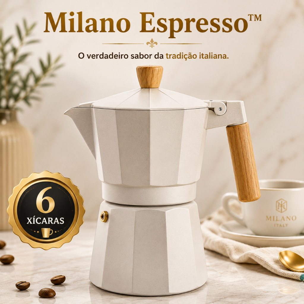 Cafeteira Italiana 6 Xícaras 300ml Alumínio Café Expresso Tipo Moka - Milano Espresso™