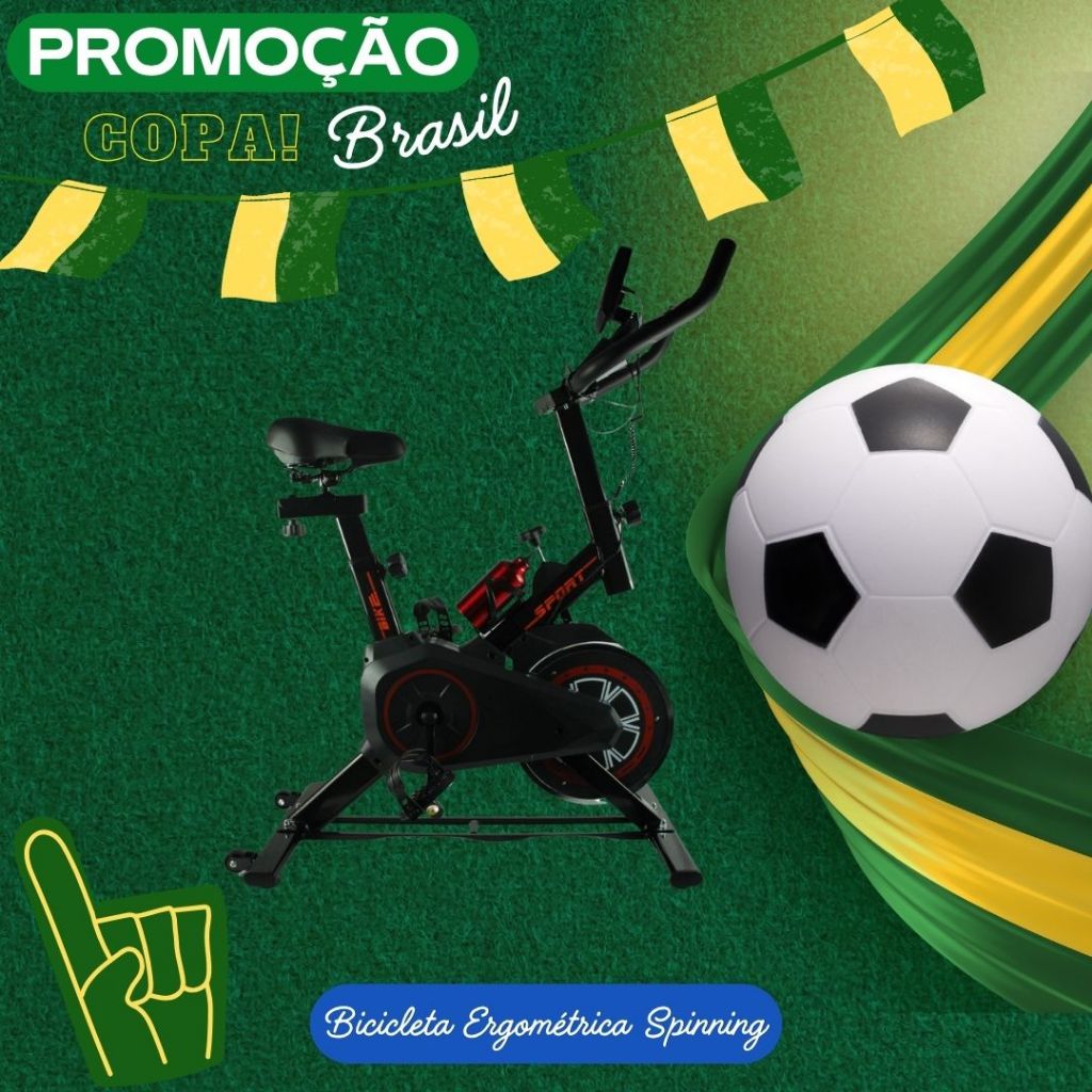 Bicicleta Ergométrica Spinning Preta Profissional Fitness