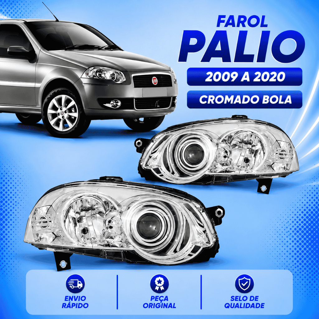 Farol Palio ANO 2009 2010 2011 2012 2013 2014 2015 2016 2017 2018 2019 2020 Cromado Bola