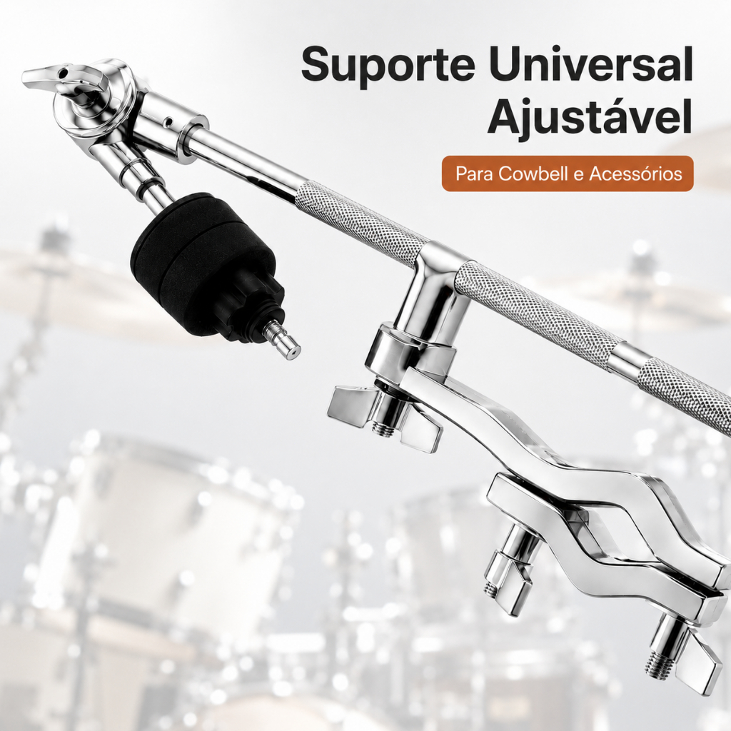 33cm Extensor Prato de Bateria Haste Reta Braço Extensível Kit de Acessórios de Montagem