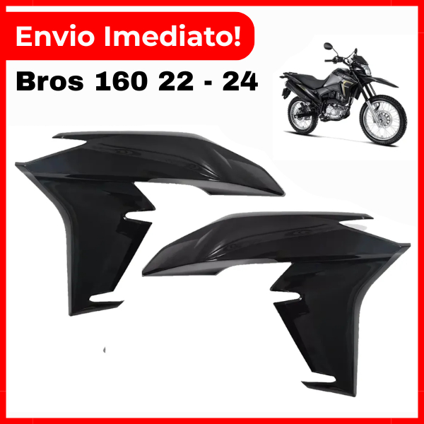 Carenagem Aba Lateral Asa do Tanque Nxr Bros 160 2022 a 2024 Preto - Melc