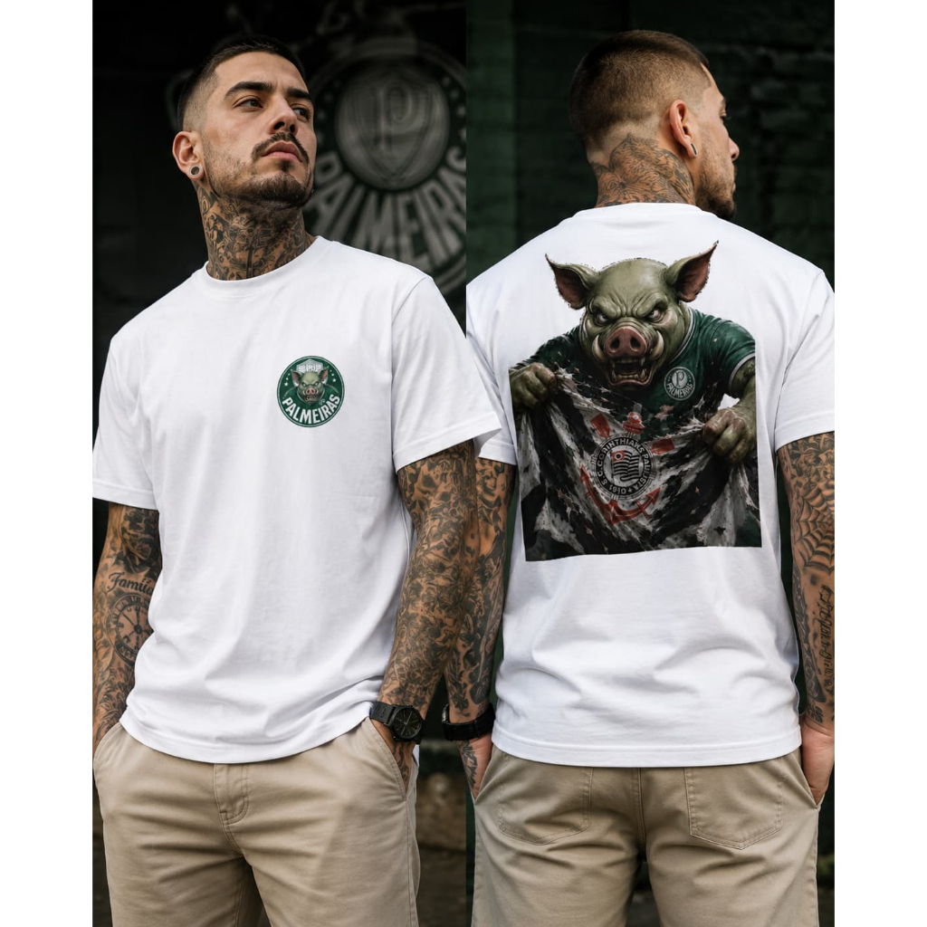 Camisa do Palmeiras personalizada, camiseta palmeiras torcedor, camisa porco palestra.