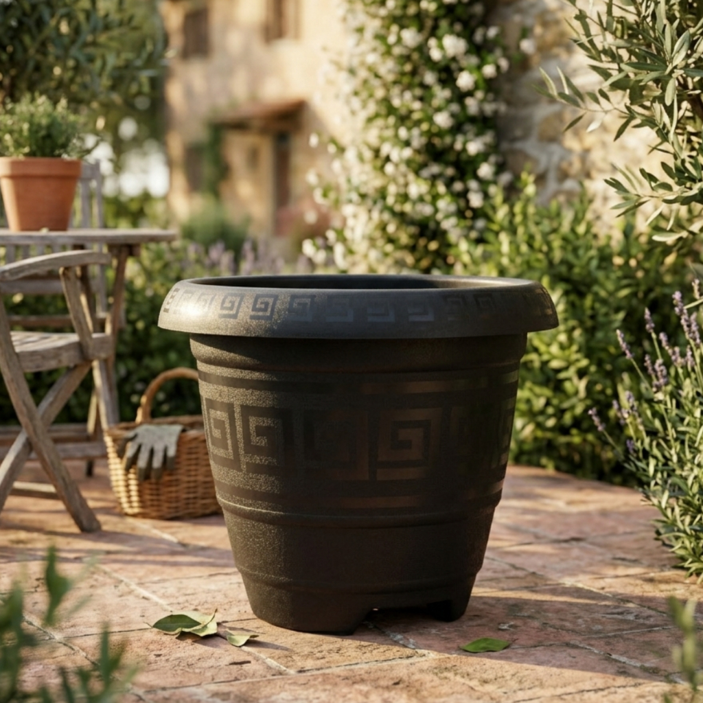 Vaso De Flor 51 Litros Grande Reforçado Vaso Redondo De Plástico Plantas Jardim Flores Decoração