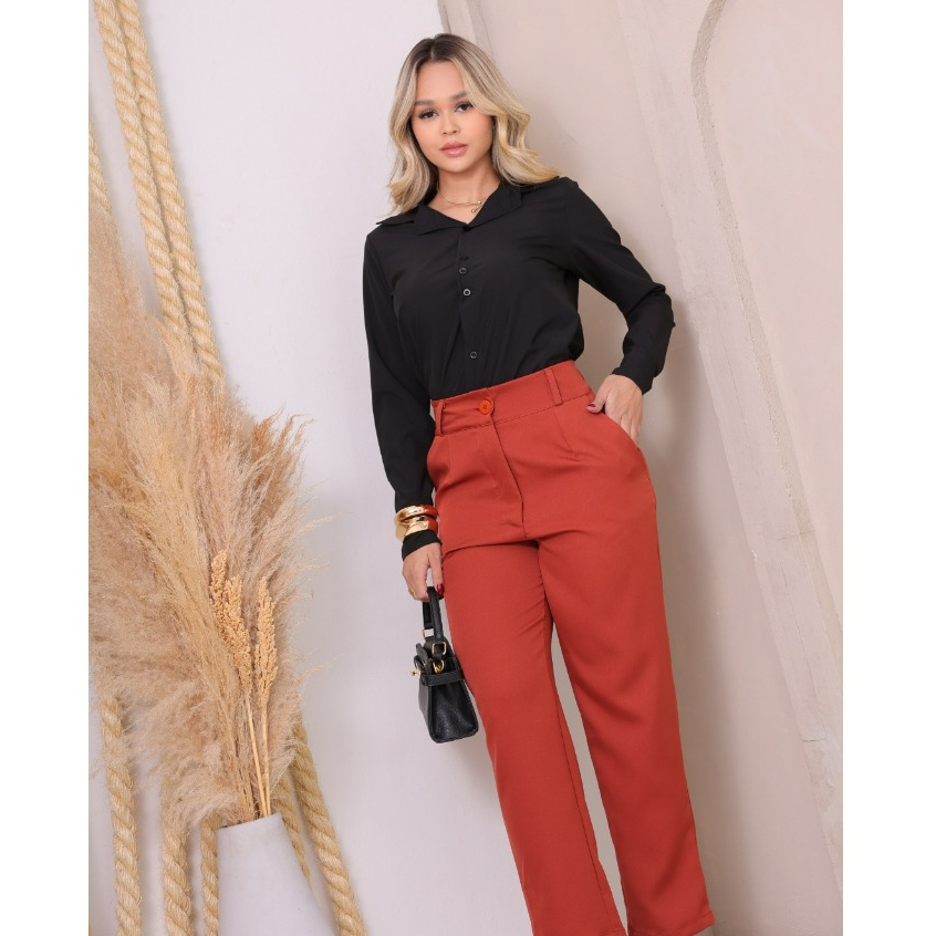 Calça alfaiataria feminina com corte social elegante — imagem 2 de 2
