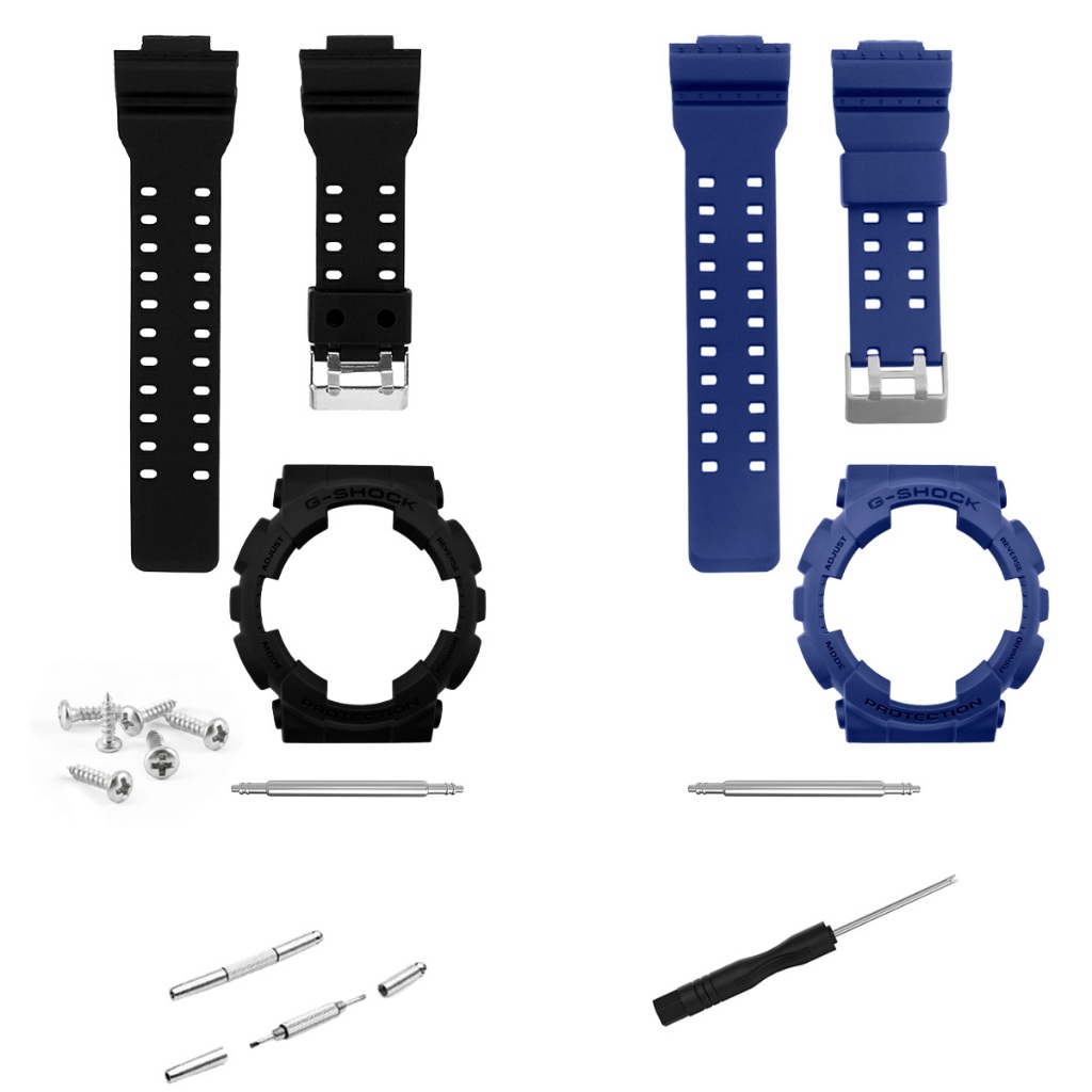 Kit Capa Caixa Bezel E Pulseira Para Casio G-shock Ga-100 Ga-110 Ga-120 Ga-140 Gd-100 Borracha