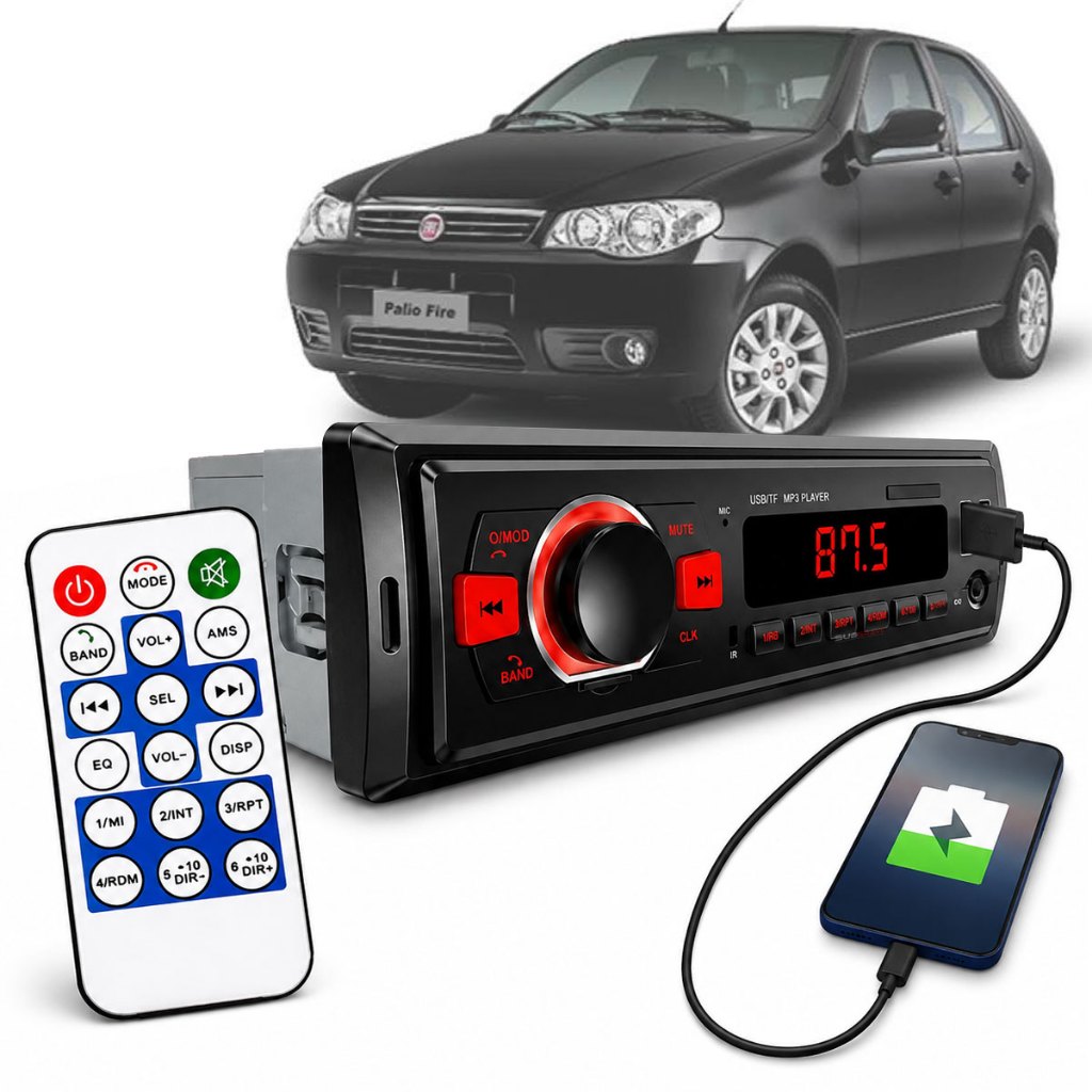 Aparelho De Som Carro Radio Automotivo Bluetooth Pendrive Sd Rádio Fiat Palio