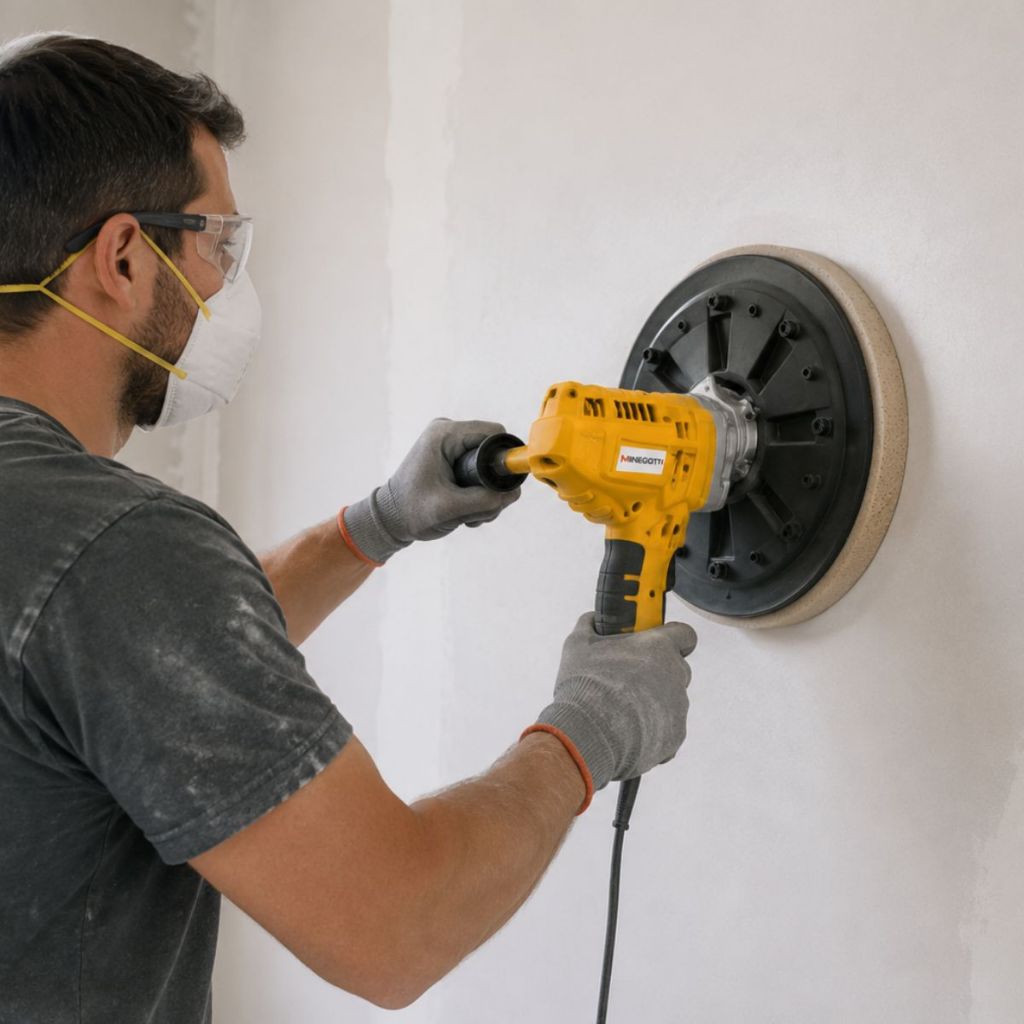Desempenadeira Elétrica Alisadora 127V Menegotti MDE 1200W  Discos Reboco Lixamento Gesso Drywall