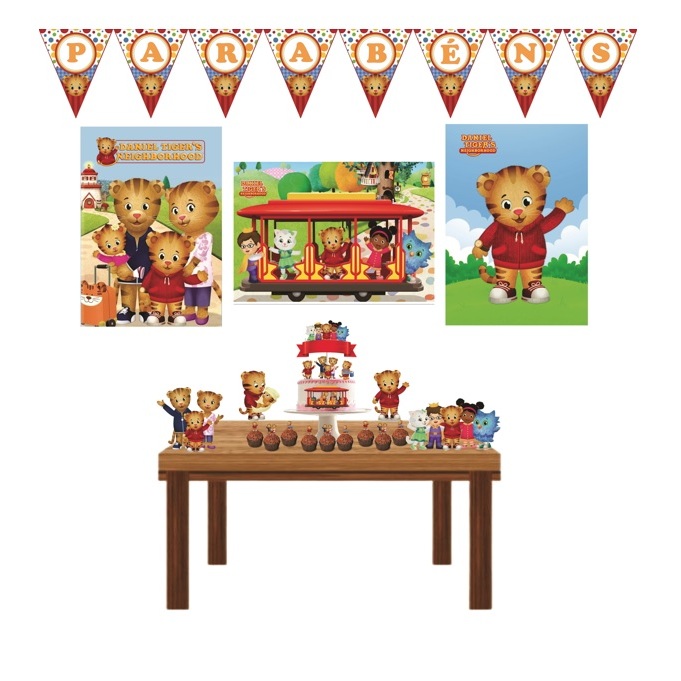 Kit Só um Bolinho Daniel O Tigre Decoração de Festa Em Casa Fotográfico/Offset