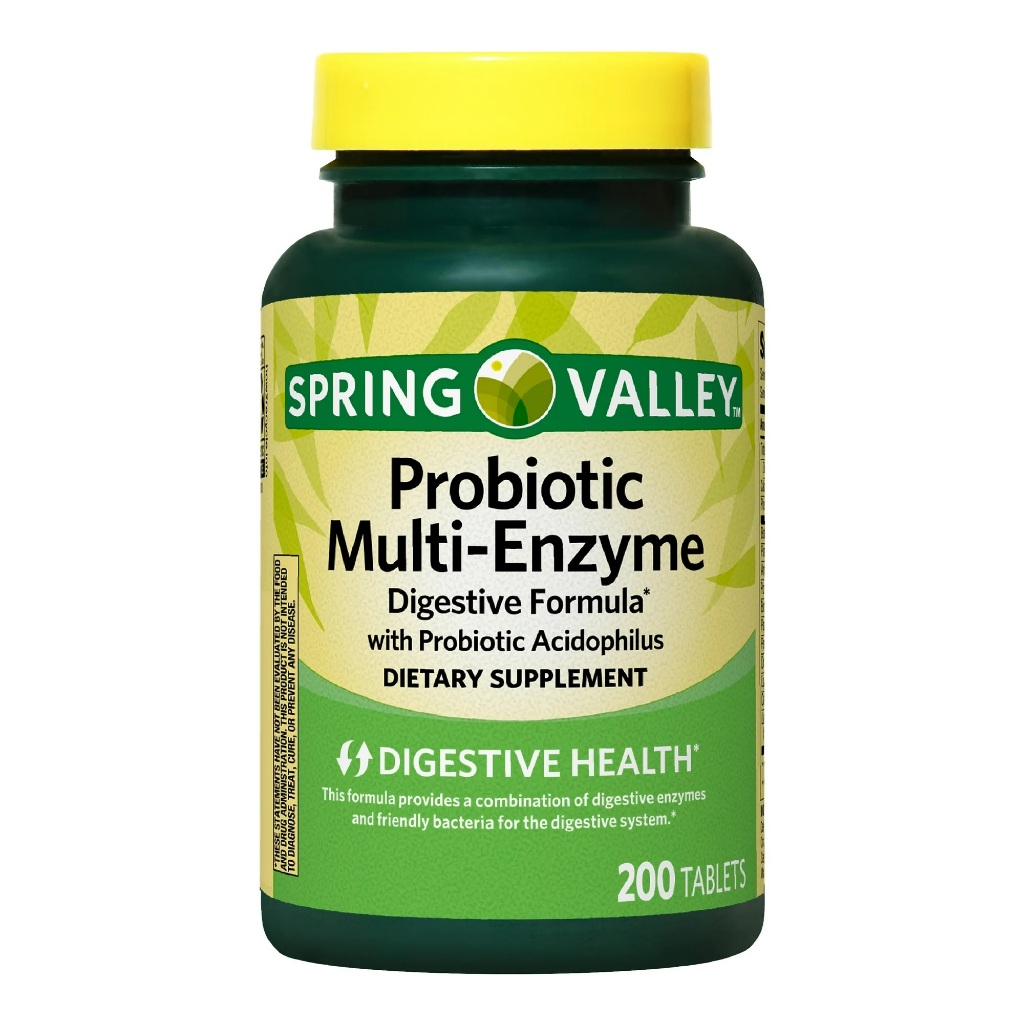 PROBIOTIC MULTI-ENZYME SPRING VALLEY 200 CAPSULAS IMP EUA