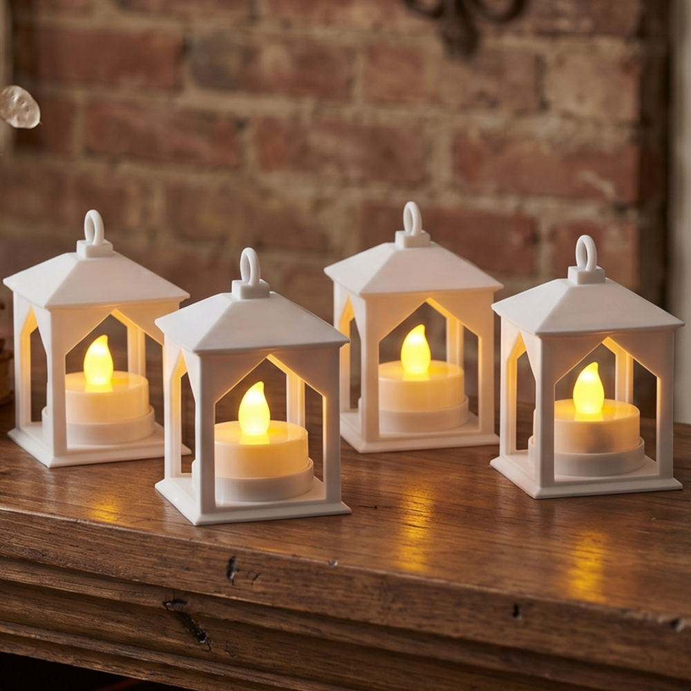 6 Lanterna Marroquina Mini luminária Decorativa com Vela de LED