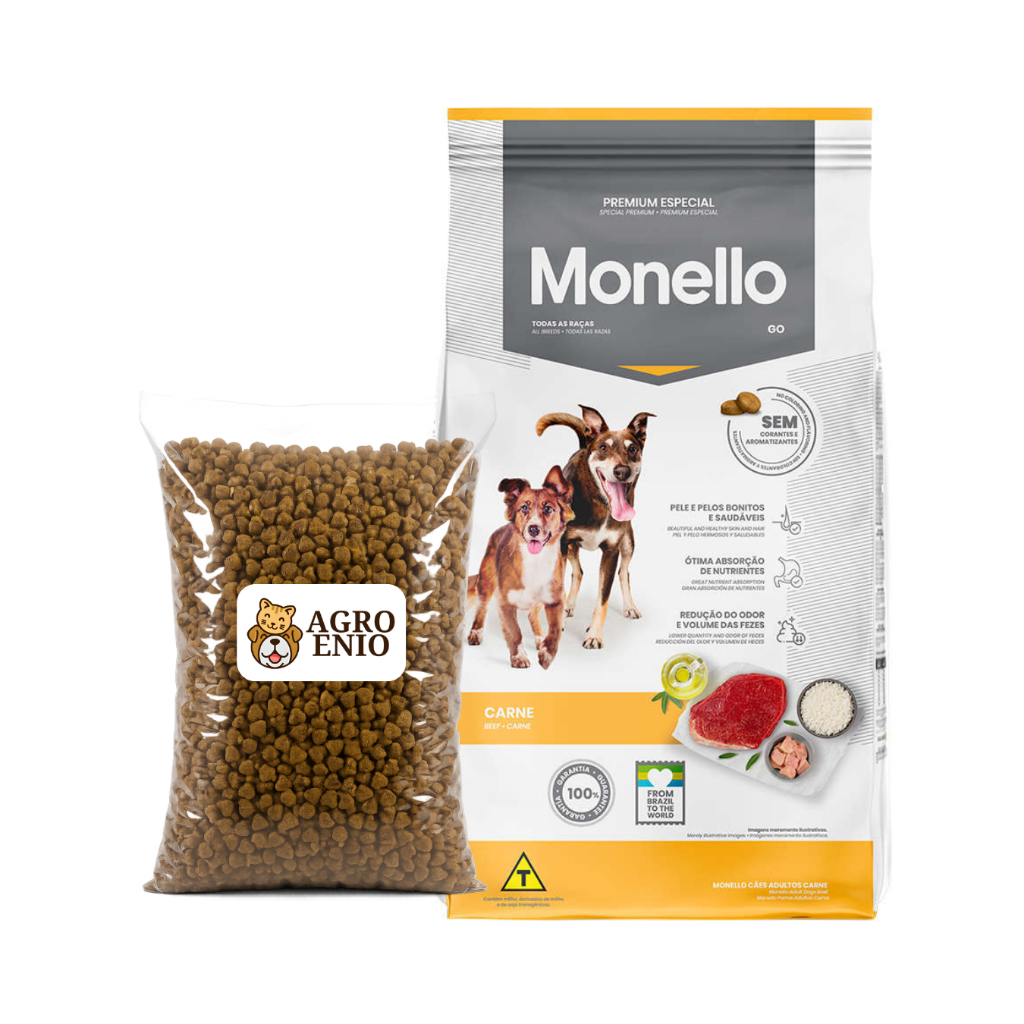 (Granel) Ração Monello Go Carne para Cães Adultos 1kg