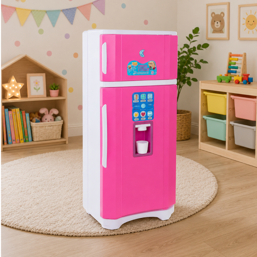 Geladeira Super Acqua Duplex Infantil Brinquedo Grande Cozinha Pra Meninas Água de Verdade na Porta