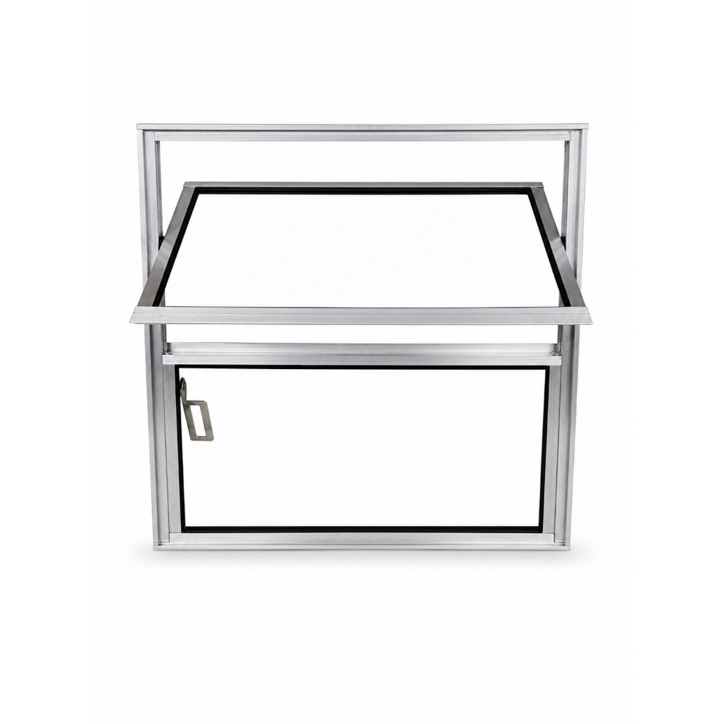 Janela Vitro Para Banheiro Esquadromil 40x40 Alumínio Brilhante Vidro Liso Transparente — imagem 2 de 2