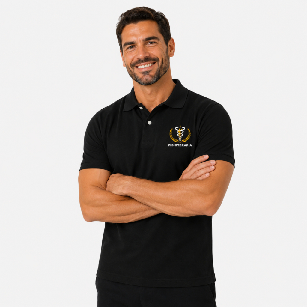 Camisa Masculina Polo FISIOTERAPIA Camiseta Gola Polo Piquet PA de Fisioterapeuta Uniforme Profissional
