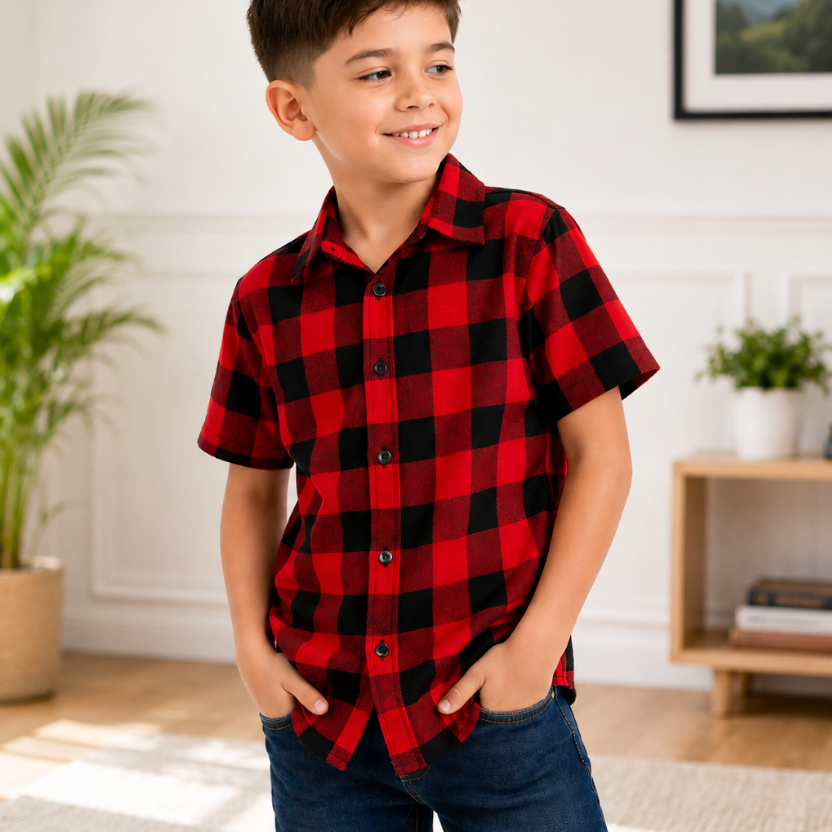 Camisa Xadrez Infantil Manga Curta Menino Festa Junina Camisa Junina Infantil