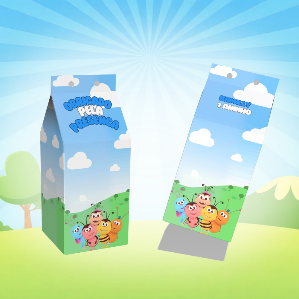 Caixinha MILK SURPERSA Lembrancinha Sacolinha Personalizada Bichi Kids