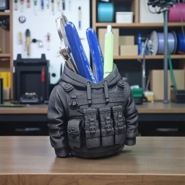 Porta Canetas Vaso Colete Tático Moletom Streetwear Setup Gamer