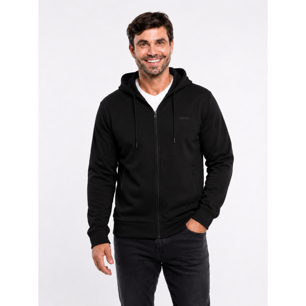Jaqueta de Moletom Piquet Plus Size Felpada com Capuz, Zíper Reforçado e Bolsos