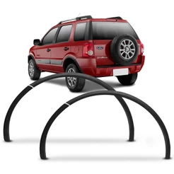 Par Alargador Paralama Ecosport 2003 a 2012 Moldura Traseiro