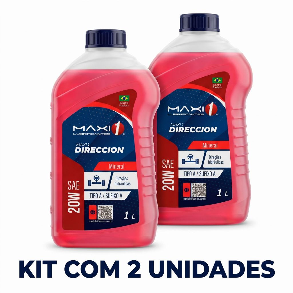 Kit 2 Óleo Lubricante Fluido Direção Hidráulica Maxi 1 Direccion 20w 1 Litro Tipo A