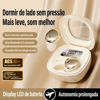 Q19 Fone de Ouvido Bluetooth 6.0 Mini Sem Fio para Dormir, LED, Confortável, Android/iOS