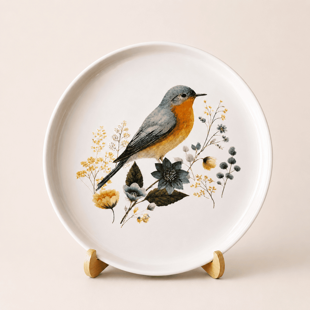 Prato de Sobremesa Cerâmica Porto Brasil - Mesa Posta Elegante Decorativo