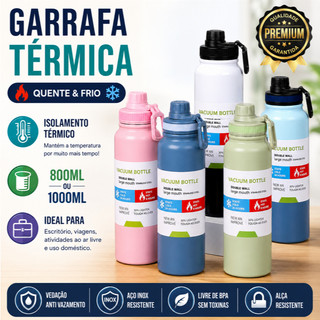 Garrafa Térmica 1000ml 800ml Garrafa Espacial Quente Frio Isolamento Térmico De Grande Capacidade