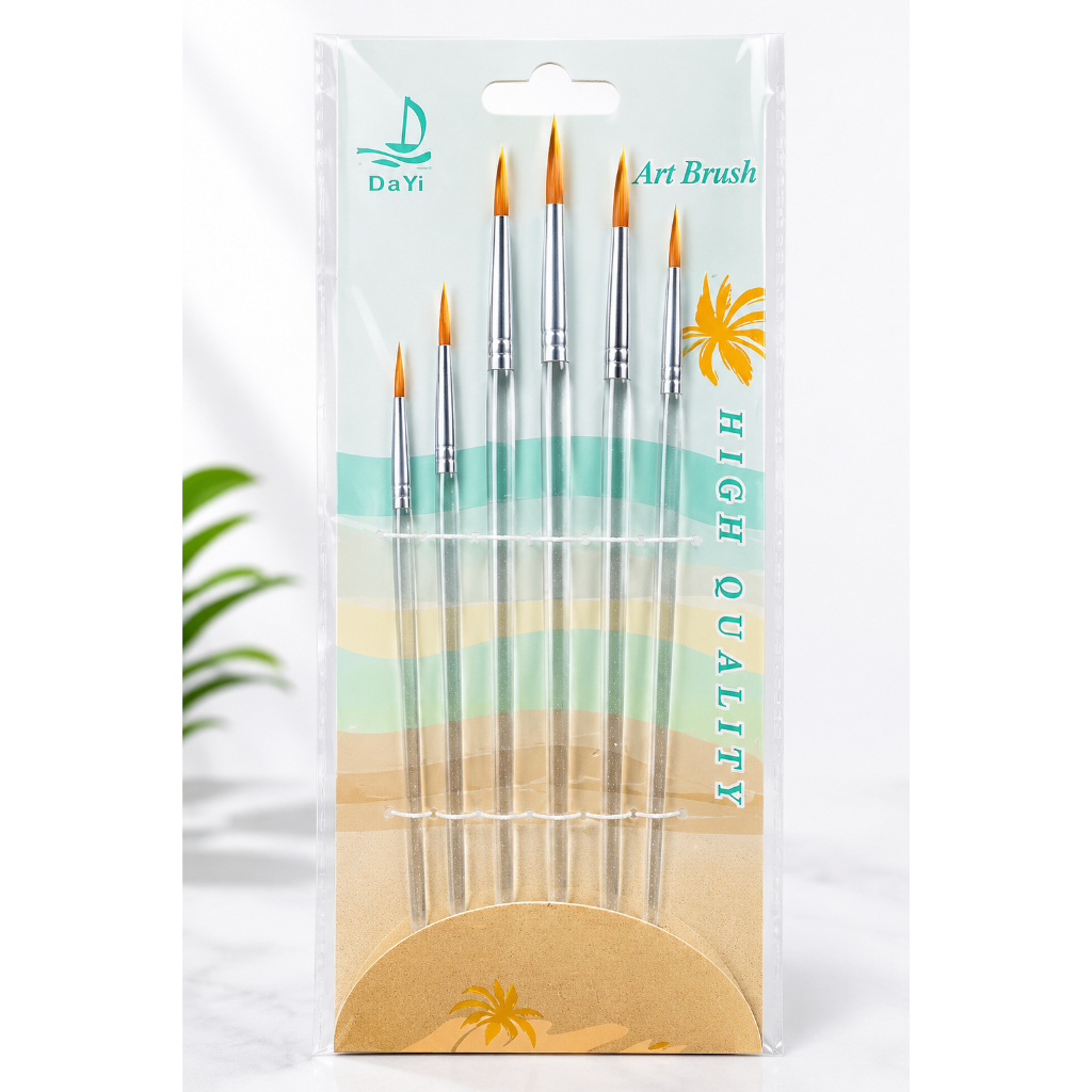 Kit 6 Pinceis Cabo Incolor