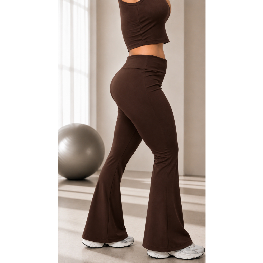 Calça Bailarina - Calça Legging Fitness Cintura Alta - Calça Boca de Sino - Calç