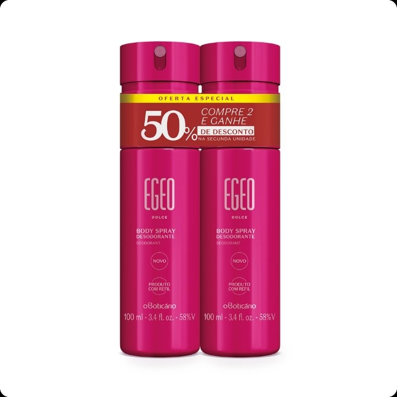 Desodorante e Perfume: 2 Body Sprays Egeo Dolce com Preço de Combo