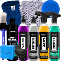Kit Lavagem Completa Shampoo Cera Tok Final Intense Sintra Fast Pneu Pretinho Vonixx