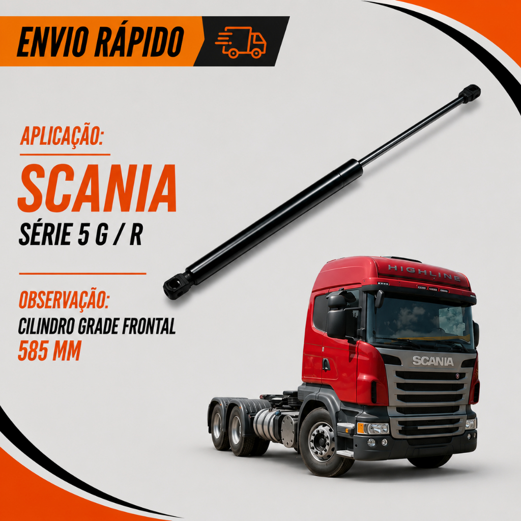 Amortecedor Grade Frontal Scania Série 5 G R Cilindro Grade Frontal Compatível