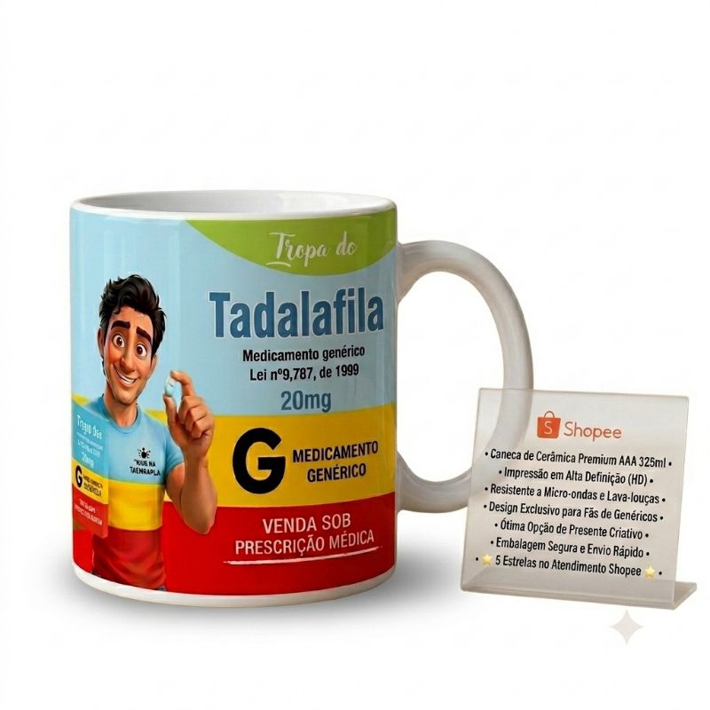 Caneca Tadalafila Vergonha é Empurrar Mole Divertida Presente Criativo Exclusivo Personalizada Na Porcelana 325ml