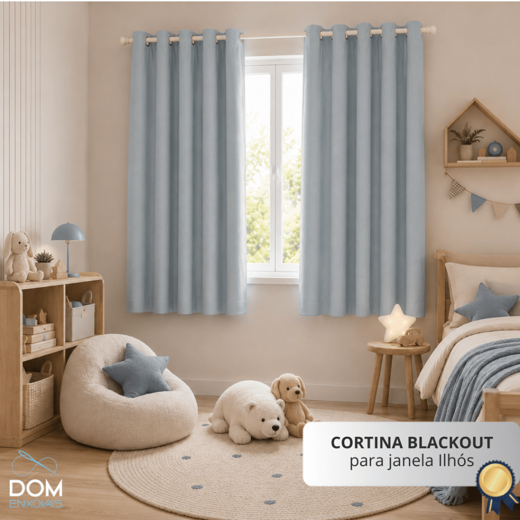Cortina Blackout Infantil Corta Luz Modelo de Janela | Para Quarto, Sala e Ambientes Decorativos