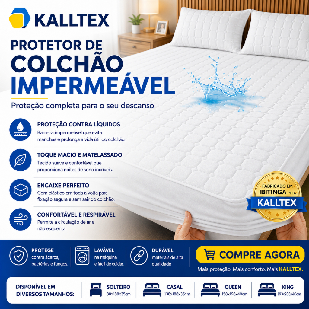 Capa Para Colchão Impermeavel Matelado Com Elastico e fronha