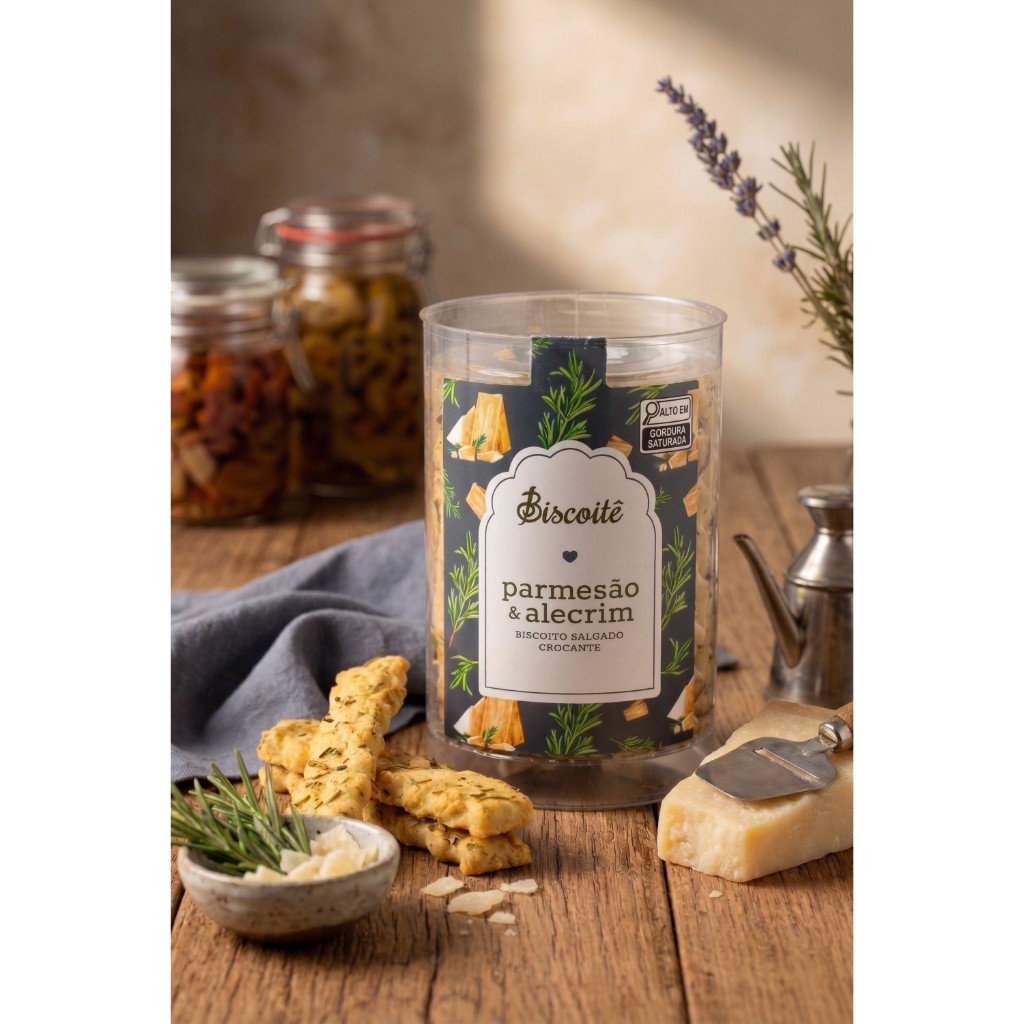 Biscoito Parmesão com Alecrim Salgado 120g | Biscoitê