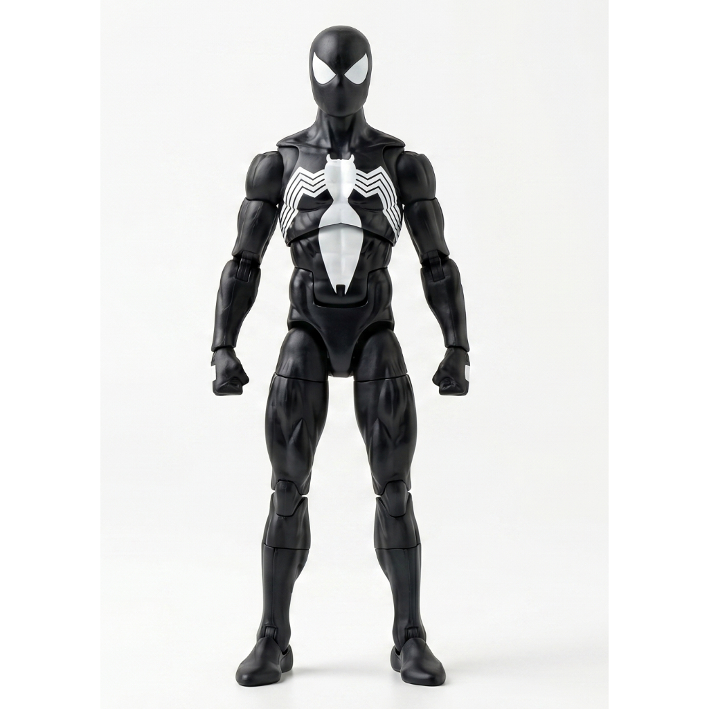 Boneco Heróis Marvel Homem Aranha Preto Premium 24cm Avengers Heroes Articulado Brinquedo Infantil