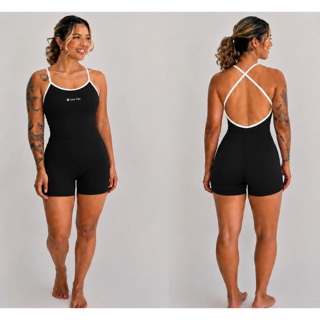 Macaquinho Fitness Meia Coxa Alça Anatomica Forrado — imagem 1