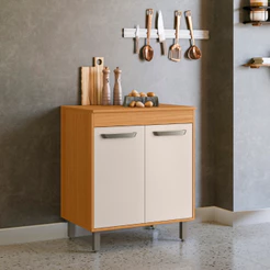 Balcão Cozinha 70cm 2 Portas com Tampo Malta Poliman
