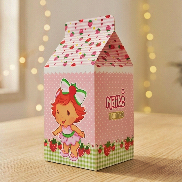 Caixa Moranguinho Baby | Caixinhas Personalizadas Kit Festa Aniversário Lembrancinhas Mimos